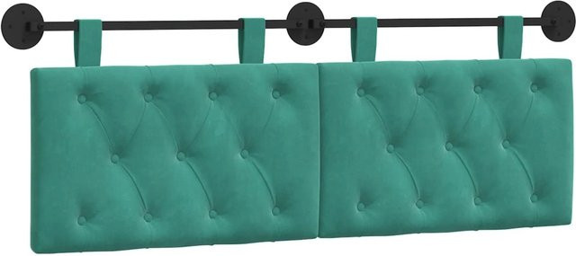 vidaXL Wandmontiertes Samt-Element in Türkis, Breite: 150 cm, Tiefe: 55 cm, Höhe: 7 cm - Bild 1