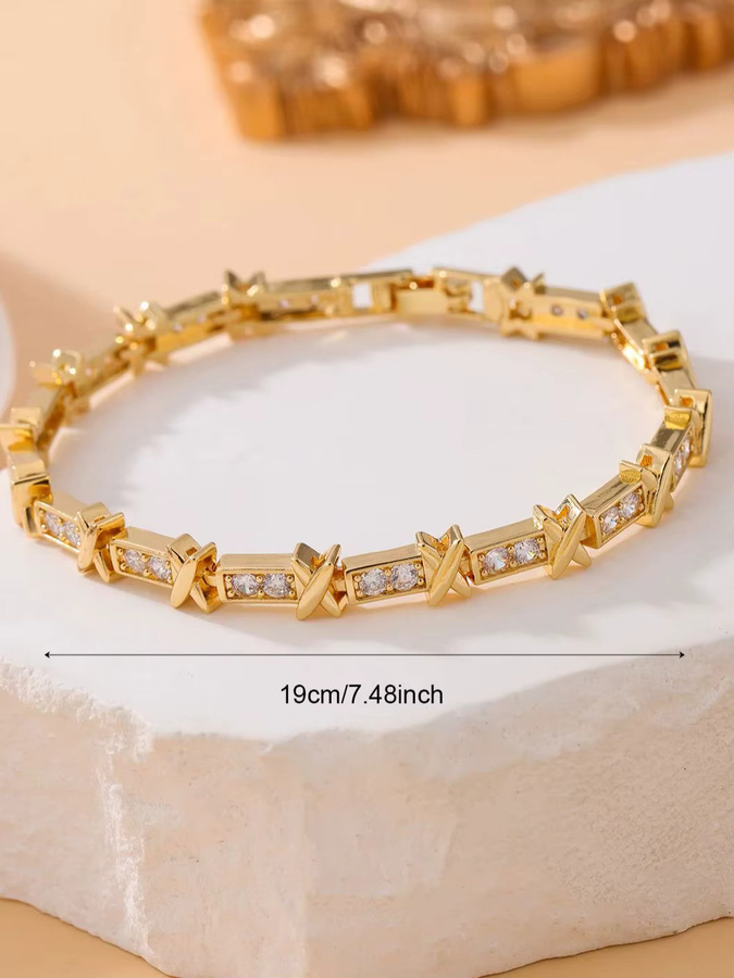LISHAYUNXI Armband, Zirkonia, Gold, Unisex - Bild 4