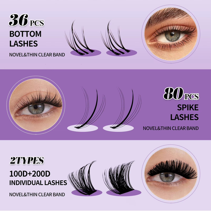 Wendy Lashes Lash Clusters Set, Black - Bild 3