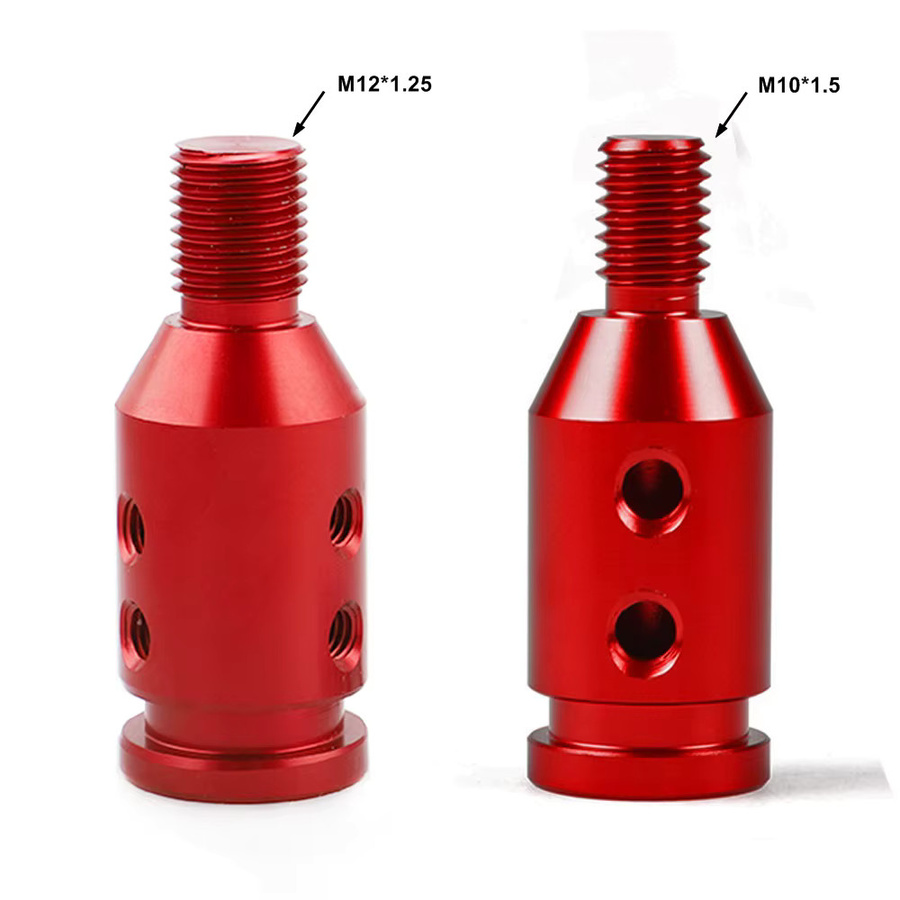 MINESPEED Universal Schaltknauf Adapter für manuelle Schaltung in Silber, passend für M12x1,25 und M10x1,5, Aluminium Zubehör für BMW und Mini - Bild 2
