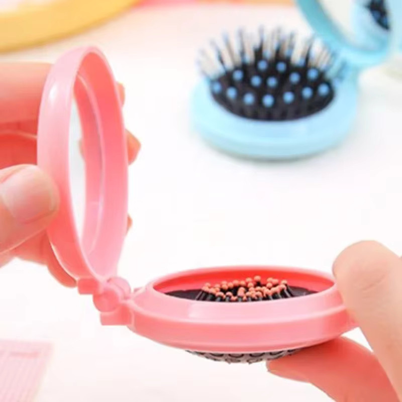 Haarkamm mit Klappspiegel, Haarbürste für Damen und Mädchen - Bild 3