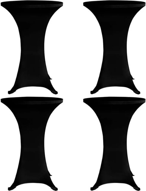 4er Set DELUKE Stretchhussen für Stehtische in Schwarz, elastische Tischdecken für runde Tische mit Durchmesser: 80 cm - Bild 1