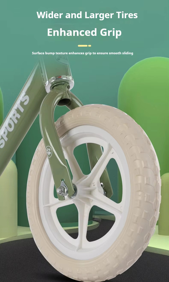Truchbear Kleinkind-Laufrad mit leichtem Metallrahmen und Cartoon-Korb für das Gleichgewichtstraining, erhältlich in Rosa oder Grün - Bild 3