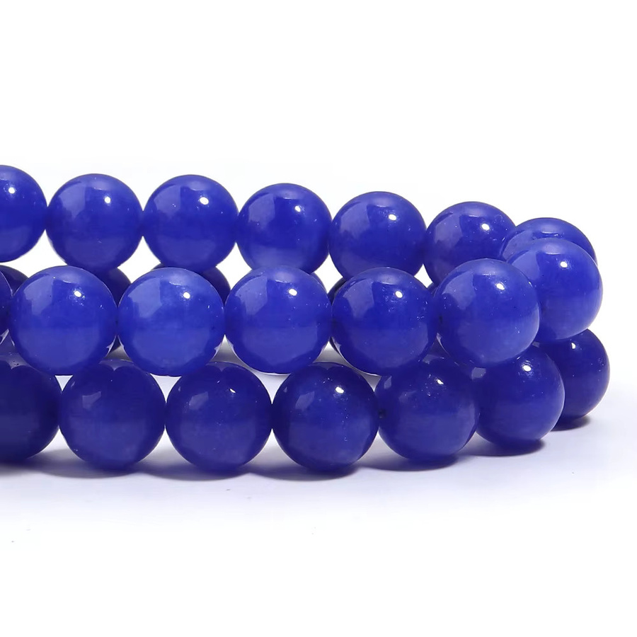 Natursteinperlen Blauer Kyanit, Runde Distanzperlen, Unisex - Bild 6