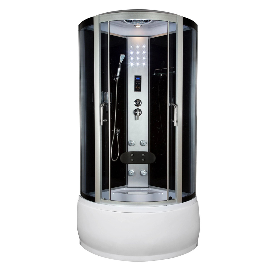 Kerra Hydromassagekabine Silver Prime in Weiß und Silber mit Duschwanne, Handbrause, Kopfbrause und LED-Beleuchtung, B/T: 90 x 90 cm - Bild 2