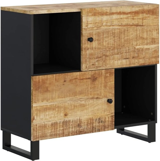 vidaXL Sideboard aus massivem Mangoholz mit 2 Türen, braun, B/T/H: 80 x 33 x 75 cm - Bild 1
