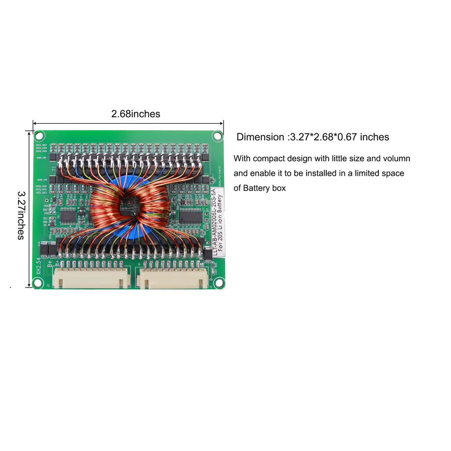 LiRooter Active Balancer Equalizer für 20S 72V LiFePO4 Batterien mit 5A Balance-Strom, Farbe: Grün - Bild 2