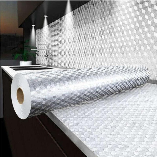 Selbstklebende Aluminiumfolie von Freedom BABY, feuerfest und wasserdicht, Farbe: Silber, Breite: 60 cm - Bild 1