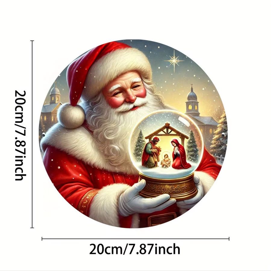 Potdemiel Weihnachts-Schneekugel-Krippe aus Eisen, rund, Durchmesser: 20,3 cm - Bild 2