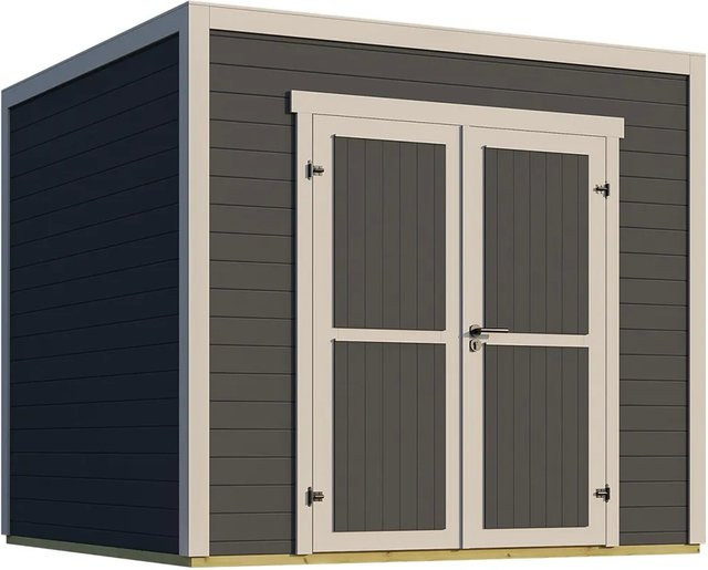 Weka Gartenhaus Batu 1,5 Flachdach aus nordischem Fichtenholz in Dark Grey, B/T: 250 x 200 cm - Bild 1
