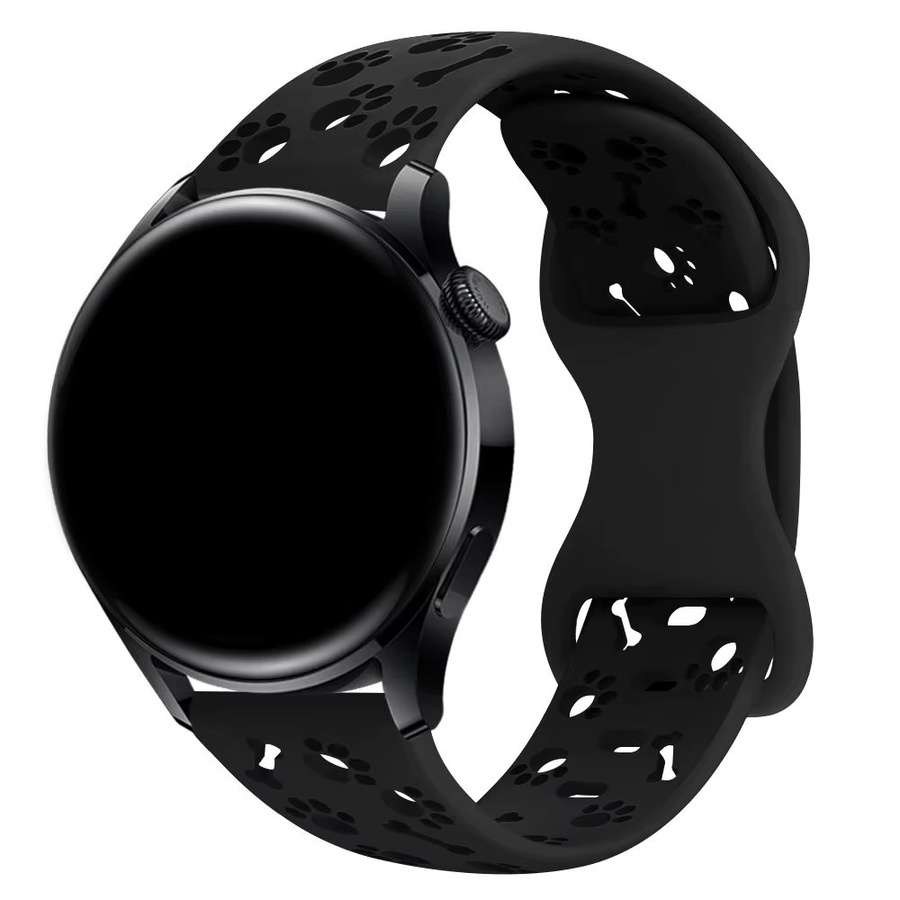 LCAPLE Uhrenarmband Silikon, Hundepfoten-Design, Schwarz - Bild 4