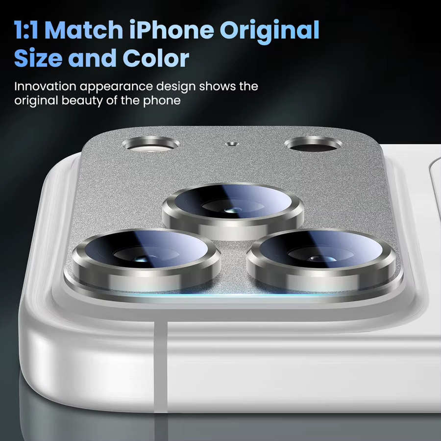 Kameraobjektivschutz aus Metall und Glas für iPhone 17 Pro und iPhone 17 Pro Max mit AR+AF Matt-Effekt in Grau und Silber - Bild 5