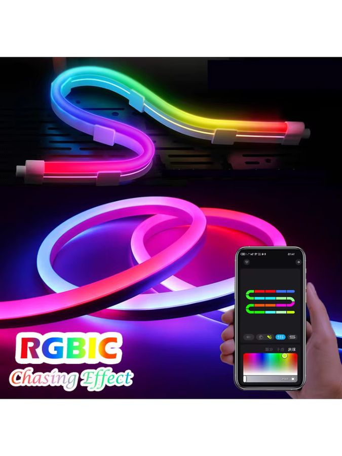 Acosh Neon RGBIC Dreamcolor LED Lichtstreifen mit Musiksynchronisierung und Bluetooth via USB 5V - Bild 6