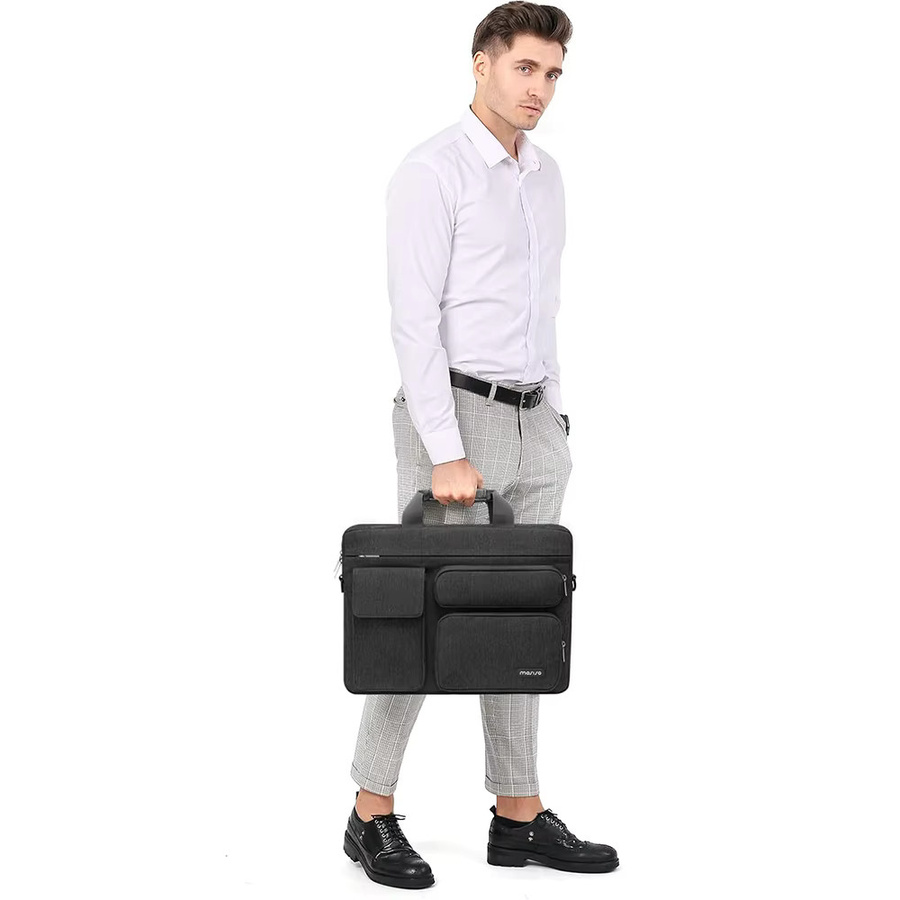 MOSISO Laptoptasche in Schwarz, wasserdichte Laptop-Hülle mit großer Kapazität für MacBook sowie ASUS, Lenovo, Dell und Huawei (13 bis 17,3 Zoll) - Bild 5