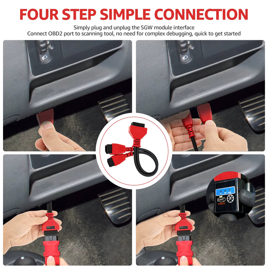 OBD2-Adapter SGW-Kabel 12+8 Bypass-Gateway-Adapterkabel für Protokollprogrammierung bei Dodge Ram Jeep Fiat Chrysler FCA in Rot - Bild 5