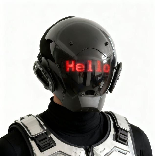 ROAMO Cyberpunk LED Helm Maske, mit eingebautem Bildschirm, APP-Steuerung - Bild 1