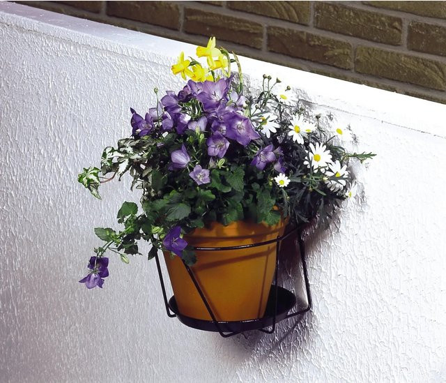 Mauer-Topfhalter aus Draht in Anthrazit Durchmesser: 18 cm für den Außenbereich - Bild 1