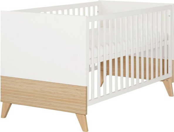 Roba Kombi-Kinderbett Theo aus Massivholz in Weiß und Eichendekor, B/T/H: 143 x 70 x 82 cm