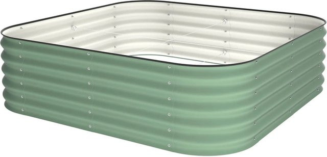 VidaAtHome.de ALVARE Gartenbeet aus Metall in Waldgrün und Silber, B/T/H: 155 x 155 x 43 cm - Bild 1