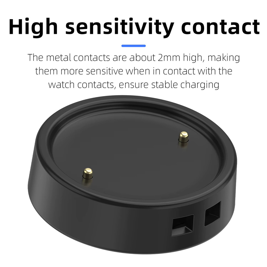 Amazfit USB-Ladestation mit Trageschlaufe für Smartwatches Active2, GTR3, GTS3, GTR4, GTS4 in Schwarz - Bild 3