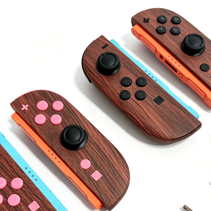Ersatzgehäuse für Nintendo Switch 2 Joycon in Braun als Reparatur-Set aus Holz - Bild 2
