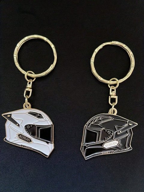Motorradhelm-Schlüsselanhänger, Metalldesign, Unisex - Bild 1