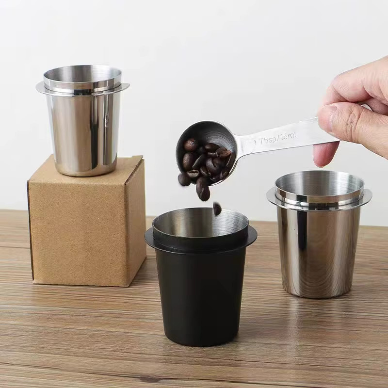 EAKOERS Espresso Dosierbecher aus Edelstahl in Silber für Kaffeemaschinen mit 51 mm, 53 mm oder 58 mm Durchmesser - Bild 2