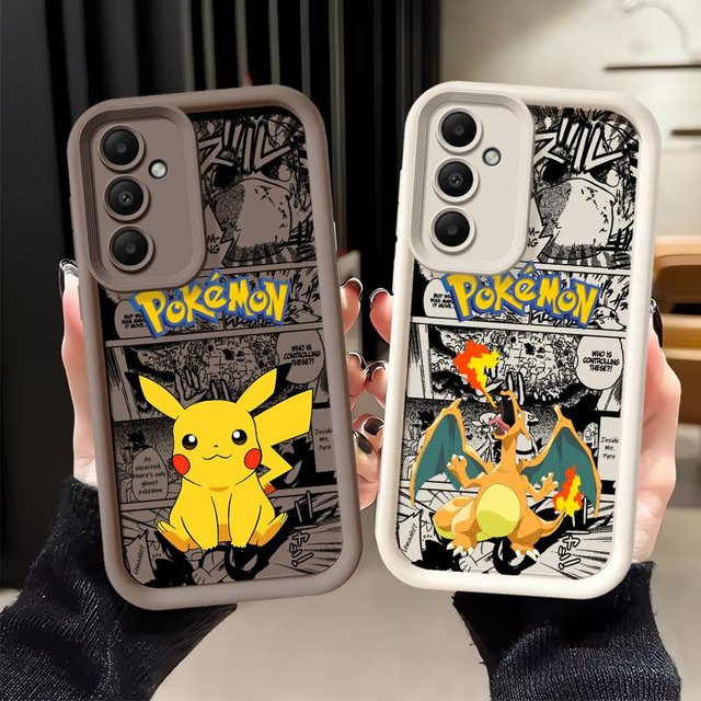 Handyhülle mit Comic Charizard und Pikachu für Samsung Galaxy A57 A26 A36 A56 A35 A55 A54 A52 A32 A24 A22 A21s A73 A35 A25 Multicolor - Bild 1