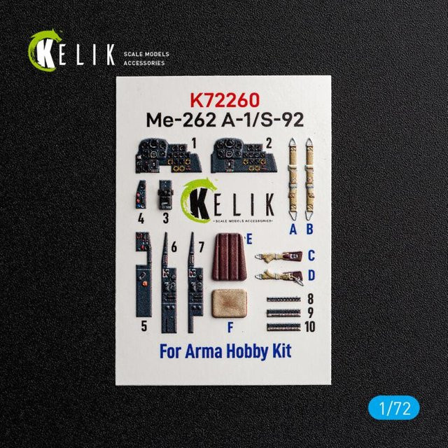 Arma Hobby Me-262 A-1/S-92 Interior 3D-Decals - Bild 1