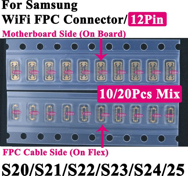 Samsung WLAN-Signal FPC-Anschluss On-Board Flex-Kabel Stecker 12-polig in Gold für S25 S24 S23 S22 S21 S20 Ultra Plus Modelle - Bild 1