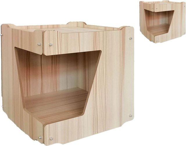 Aimo Katzenhaus aus Holz mit speziell geformter Tür als Katzenhöhle und Bett für den Innenbereich - Bild 1
