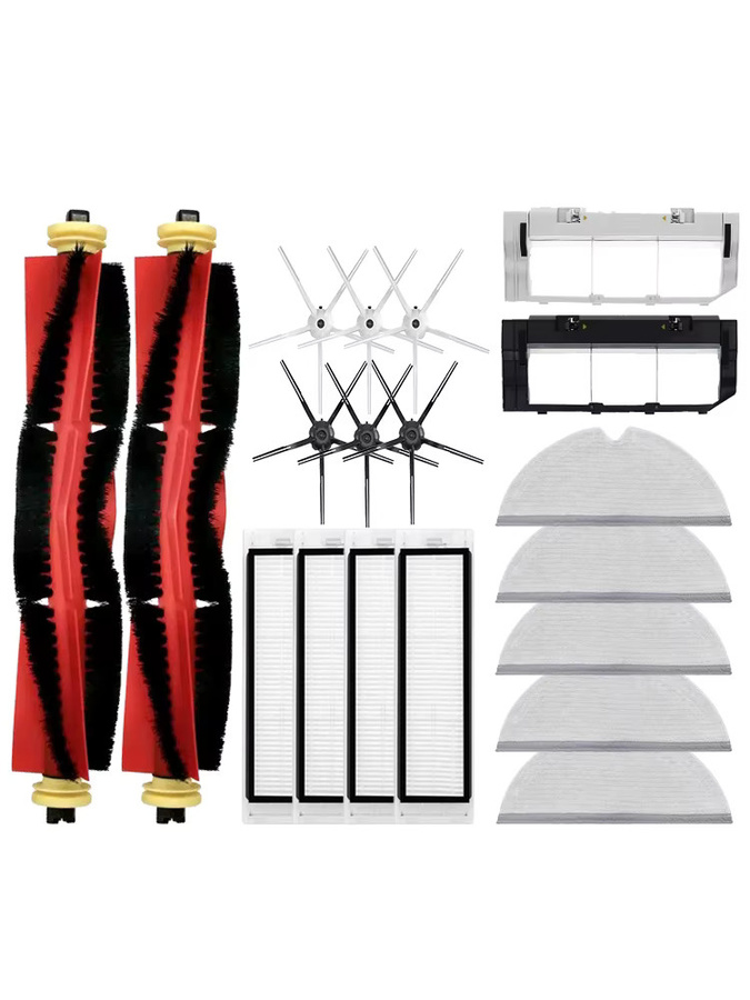 Roborock Ersatzteil-Set für S5 S50 S51 S55 S6 S60 S6 Pure: HEPA-Filter, Wischmopp, Seitenbürste und Hauptbürste aus Kunststoff - Bild 3