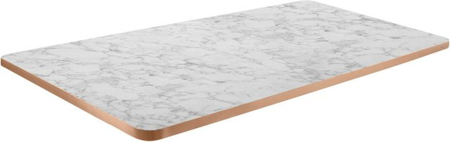VEGA Indoor-Tischplatte Marvani rechteckig, Kupfer/Weiß/Marmoriert, B: 80 cm, T: 120 cm, H: 2,5 cm - Bild 1