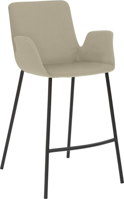 Mayer Sitzmöbel Tresenhocker mit Armlehnen und Vierfuß-Gestell, Mikrofaser in Lederoptik, Taupe, B/T/H: 53 x 49 x 95 cm - Bild 1