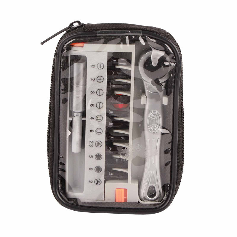 Fishine 12 in 1 Tragbares Mini Schnellratsche Steckschlüssel und Schraubendreher-Bits Set aus Edelstahl in Grau - Bild 6