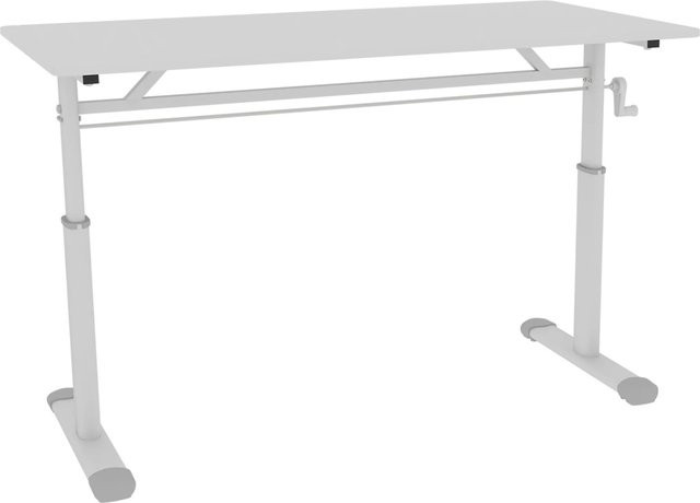 okwish Höhenverstellbarer Schreibtisch für Kinderzimmer und Home Office in Weiß, B/T/H: 120 x 60 x 90 cm - Bild 1