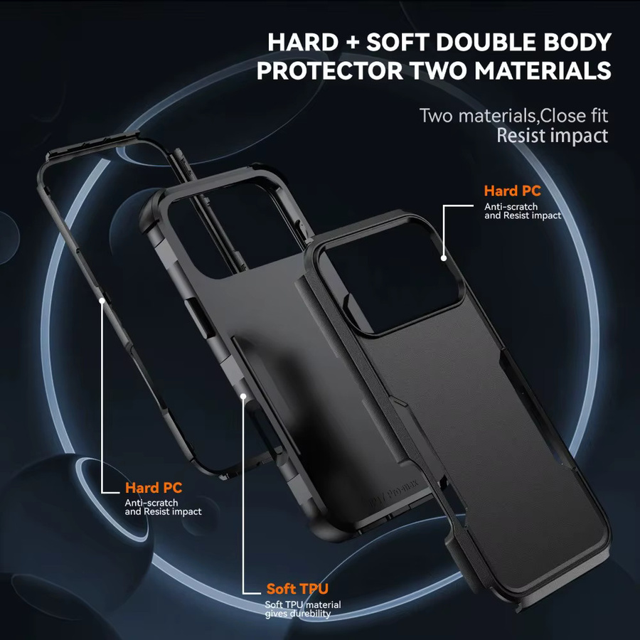 OtterBox Robuste Anti-Sturz-Schutzhülle aus PC und TPU für iPhone 17E Pro Max 17 Air 16 E 15 14 13 12 11 in Schwarz oder Blau - Bild 3