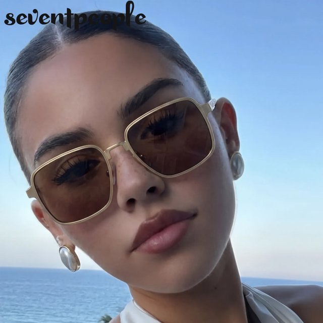 SEVENT PEOPLE Sonnenbrille, quadratisch, Metall, Vollrand, Damen - Bild 1