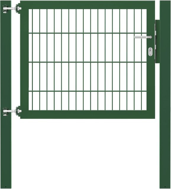 Einzeltor Flexo Plus in Grün mit Pfosten aus Stahl, Breite: 100 cm, Höhe: 80 cm, Pfosten B/T/H: 80 x 80 x 80 cm - Bild 1