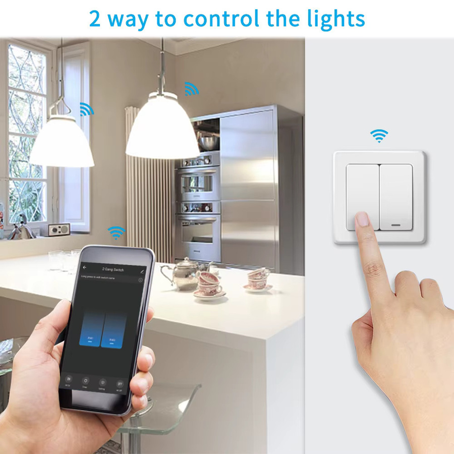 LoraTap Tuya Smart Leben Wifi Schalter 2 Gang Relais Modul in Weiß zur intelligenten Beleuchtungssteuerung mit Google Home und Alexa Sprachsteuerung - Bild 2