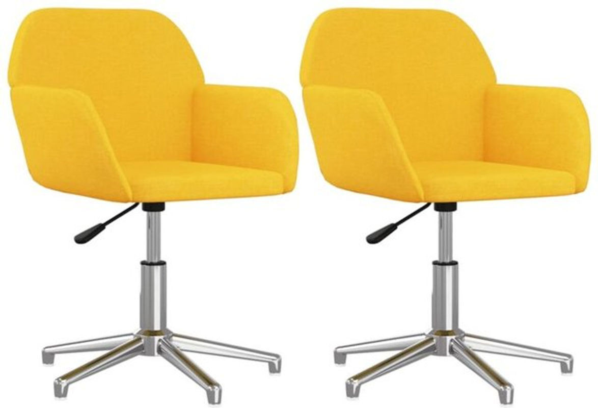 Set aus 2 drehbaren Polsterstühlen von vidaxl in Gelb mit Stoffbezug und Metallgestell, modern gestaltet - Bild 1