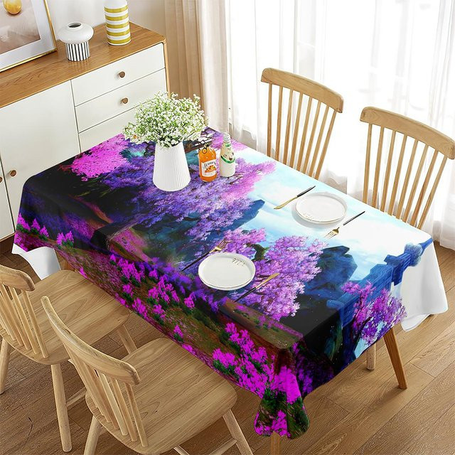 Rechteckige Tischdecke mit Blumenmuster von Fancy Style Studio, Mehrfarbig, B/T: 70 x 70 cm - Bild 1