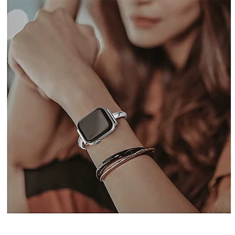 CAOWTAN Uhrenarmband Edelstahl, Diamant, Schwarz, Damen - Bild 3
