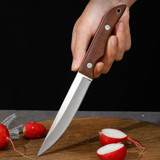 PLYS Küchenmesser Cleaver mit Holzgriff in Braun für Fleisch, Obst und Grillen - Bild 1