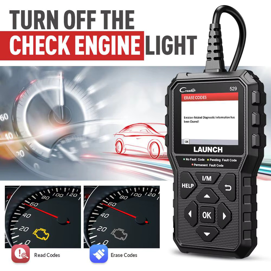 LAUNCH CR529 OBD2-Scanner Kfz-Diagnosetool in Schwarz zum Lesen und Scannen von Fehlercodes - Bild 2