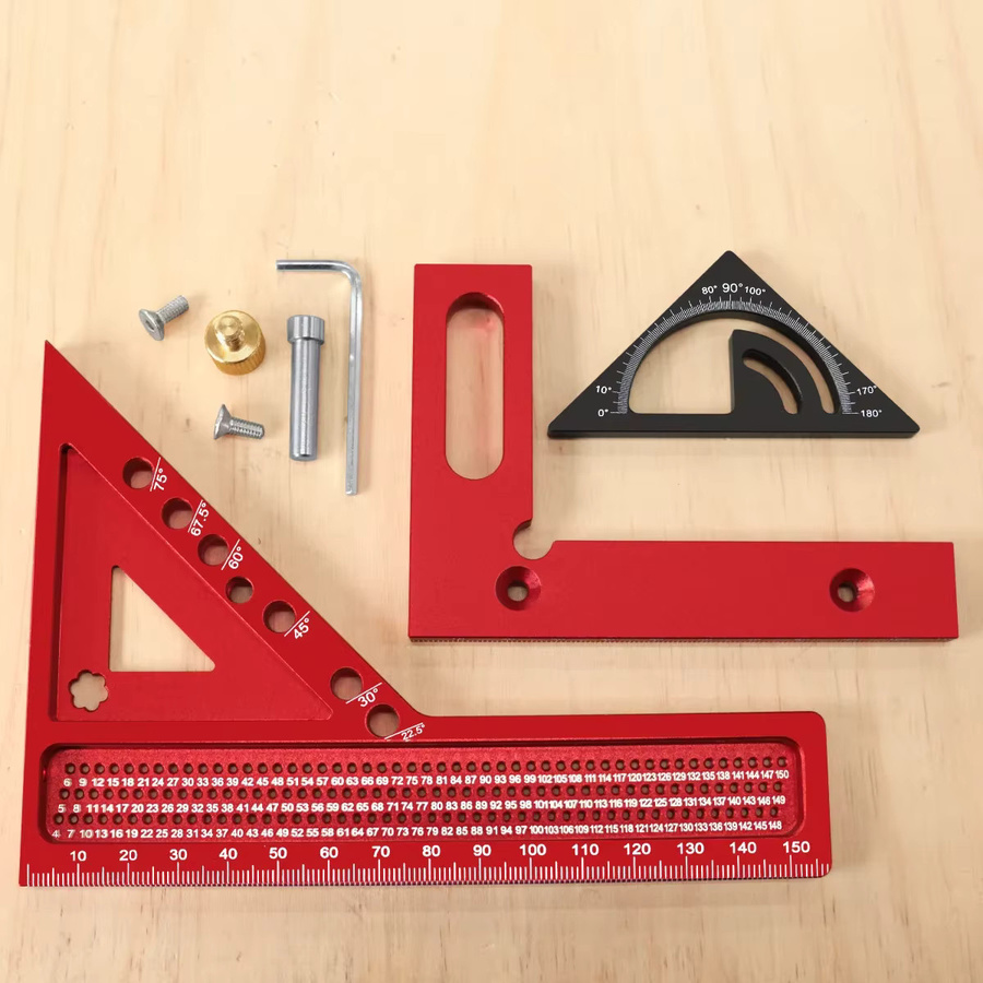 GDART 2-in-1 Zimmerset mit quadratischem und kleinem Dreieckslineal-Kombinationsset, 3D-Mehrwinkelrahmen und quadratischem Winkelmesser - Bild 5