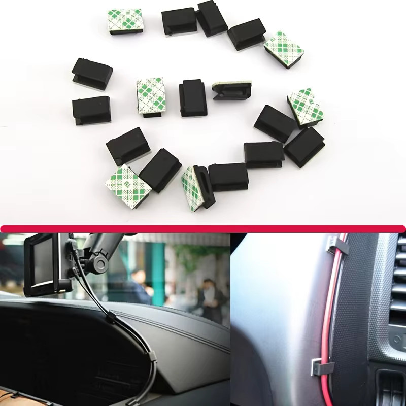 20 Stück Selbstklebende Kabelclips zur Kabelorganisation für Auto GPS und Lichtkabel in Schwarz - Bild 3