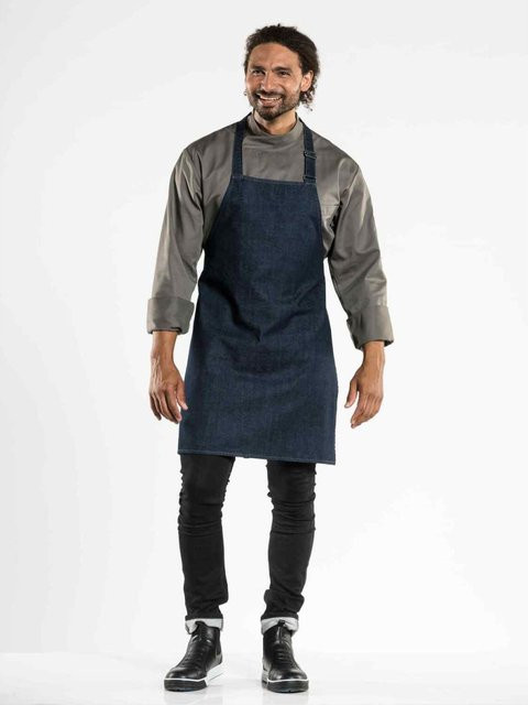 Chaud Devant Latzschürze Plain Blue Denim in Dunkelblau, B: 70 cm, H: 80 cm - Bild 1