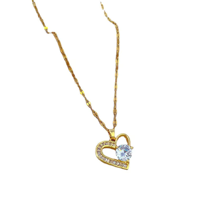 DIEYURO Halskette, Edelstahl, Gold, Zirkonia, Damen - Bild 3