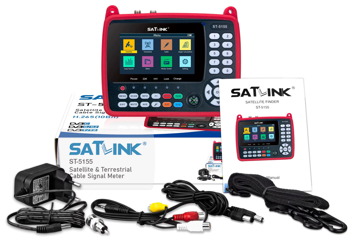 Satlink ST-5155 HD Satellitendetektor Combo DVB-S2, DVB-C und DVB-T2 mit MPEG4 und H.265 in Rot - Bild 6